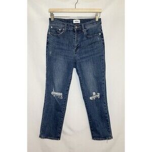 PISTOLA Straight Blue Jeans Denim Distressed‎ Stretch Women's Petite 28P